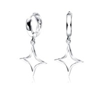 Silver Dangle Huggies Earring HO-2497